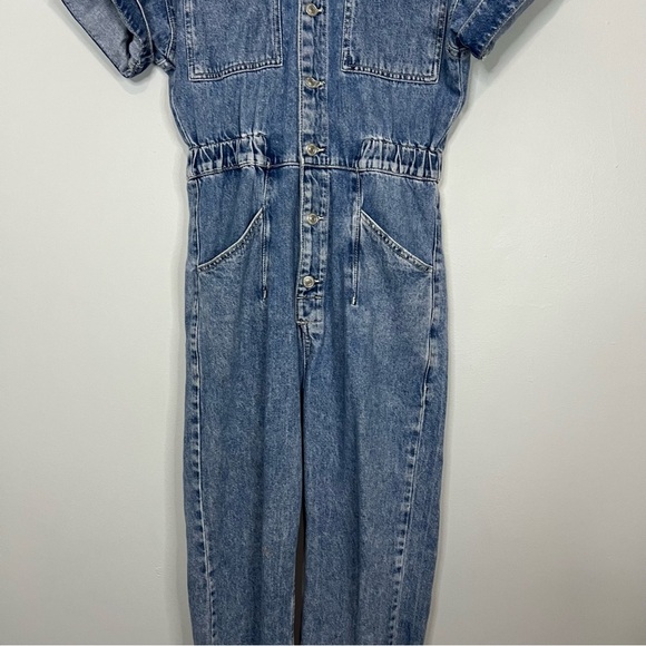 Free People Marci Jumpsuit Denim Overalls High Noon Blue We The Free size small - Picture 7 of 15